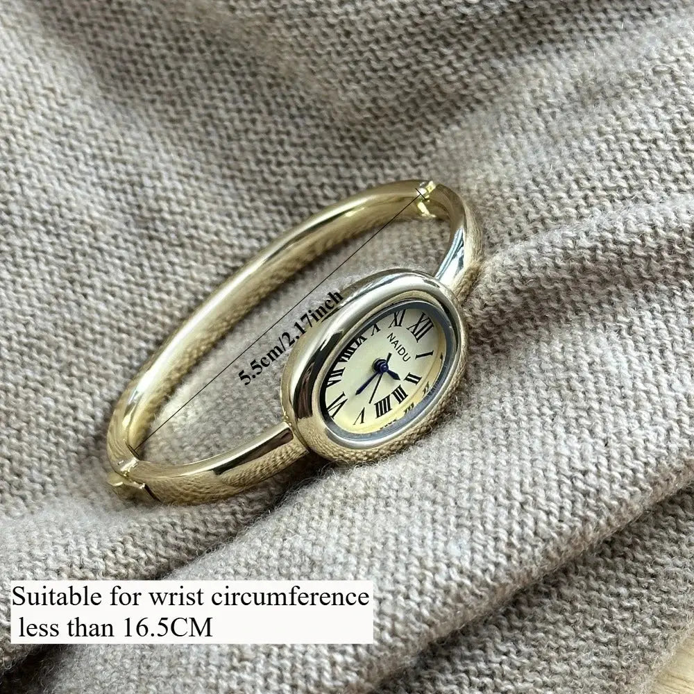 Famous Brand Gold Tone Stainless Steel Strap Bracelet Watch For Women With Small Dial Elegant Timepiece