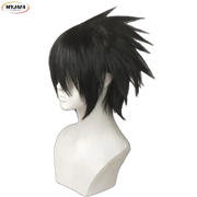 Sasuke Uchiha cosplay wig, short black heat-resistant synthetic hair