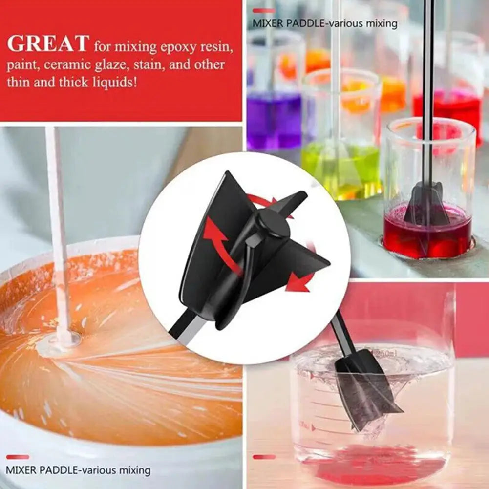 Epoxy Mixer Drill Attachment Paddle For Paint And Resin Stirrer Head With Drill Chuck High Performance Mixing Tool