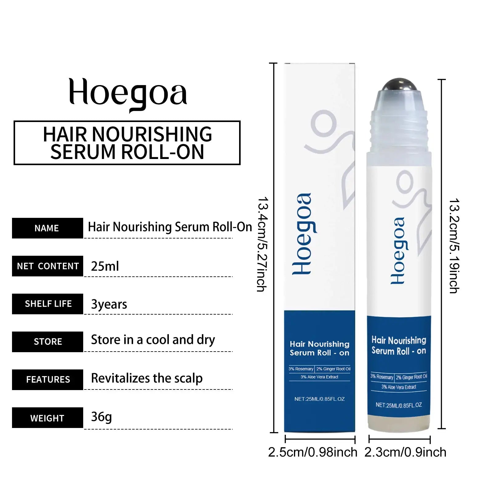Rosemary Hair Nourishing Serum Roll-on Growth Roller Increase Hair Density Nourish Improves Scalp Health Hair Essence Care 25ml