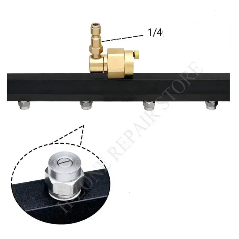 Simples Market 5000 PSI car chassis water broom, 16-inch black bar with brass 1/4 connector and 2 extension rods
