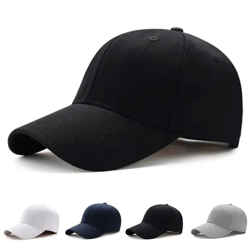 Unisex Simple Black Baseball Cap Adjustable Cotton Hat Solid Color Casual Hip Hop Dad Hat For Men Women