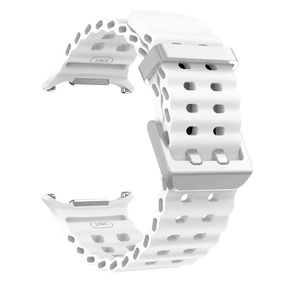 NEW Marine Silicone Strap For Samsung watch ultra 47mm Bracelet No Gaps Sport two-tone Band for Galaxy 8 ultra watchband 2030