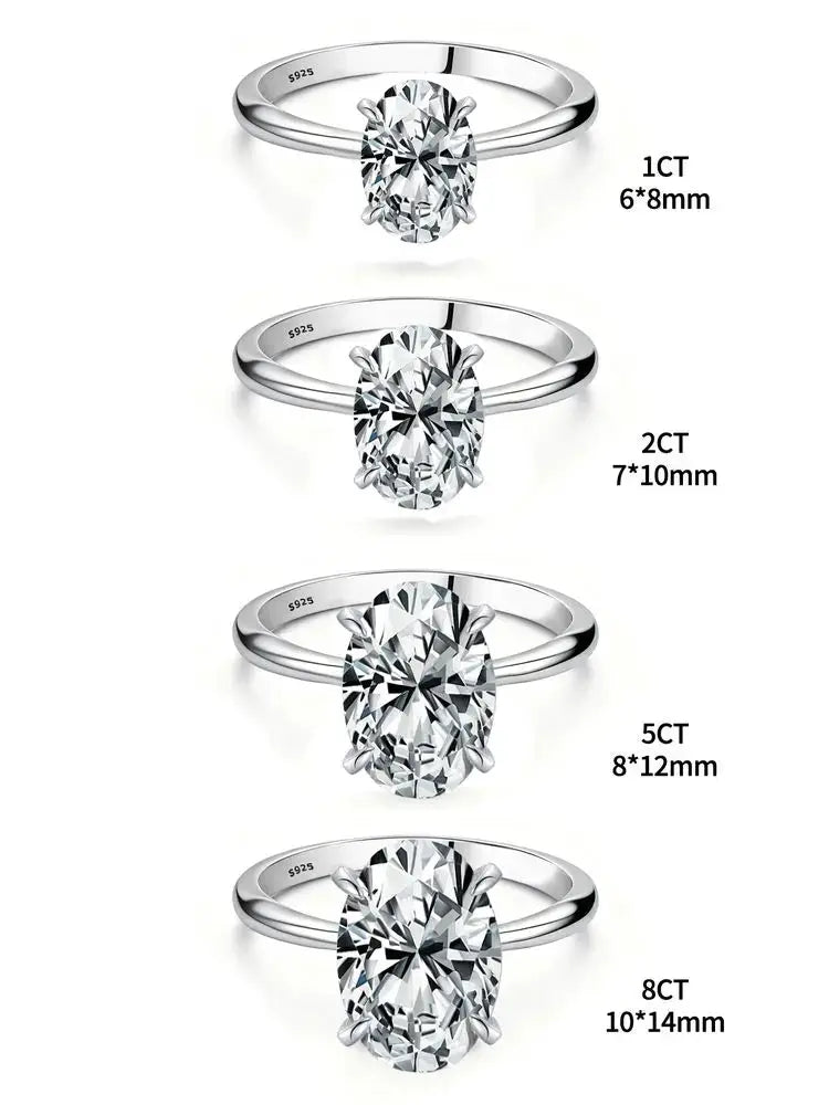 925 Sterling Silver Zircon Engagement Ring And Wedding Band For Women 1 To 8Ct Promise Eternity Ring Fine Jewelry Gift