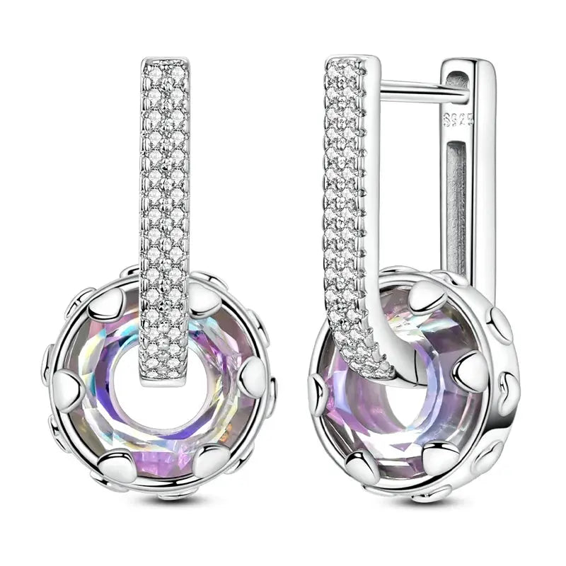 925 Sterling Silver Hoop Earrings Hypoallergenic Zirconia Hoops For Women Girls High Quality Fashion Jewelry