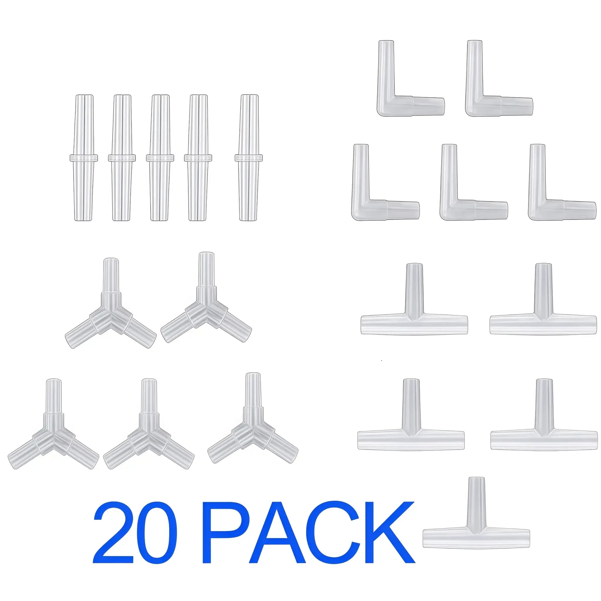 40 And 20 Pieces Aquarium Air Pump Connector Kit Durable Connectors Four Unique Designs For Aquarium Oxygen Distribution
