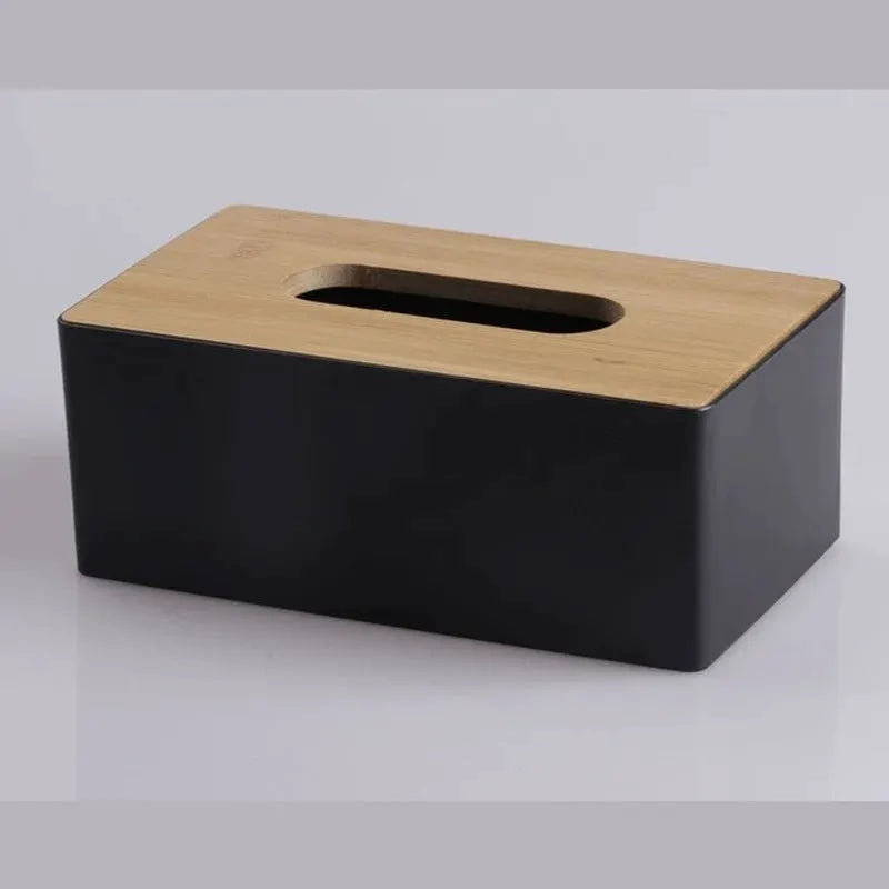 Bamboo and Solid Wood Tissue Box Napkin Holder Case for Home and Hotel Use Elegant Table Decor Storage Box