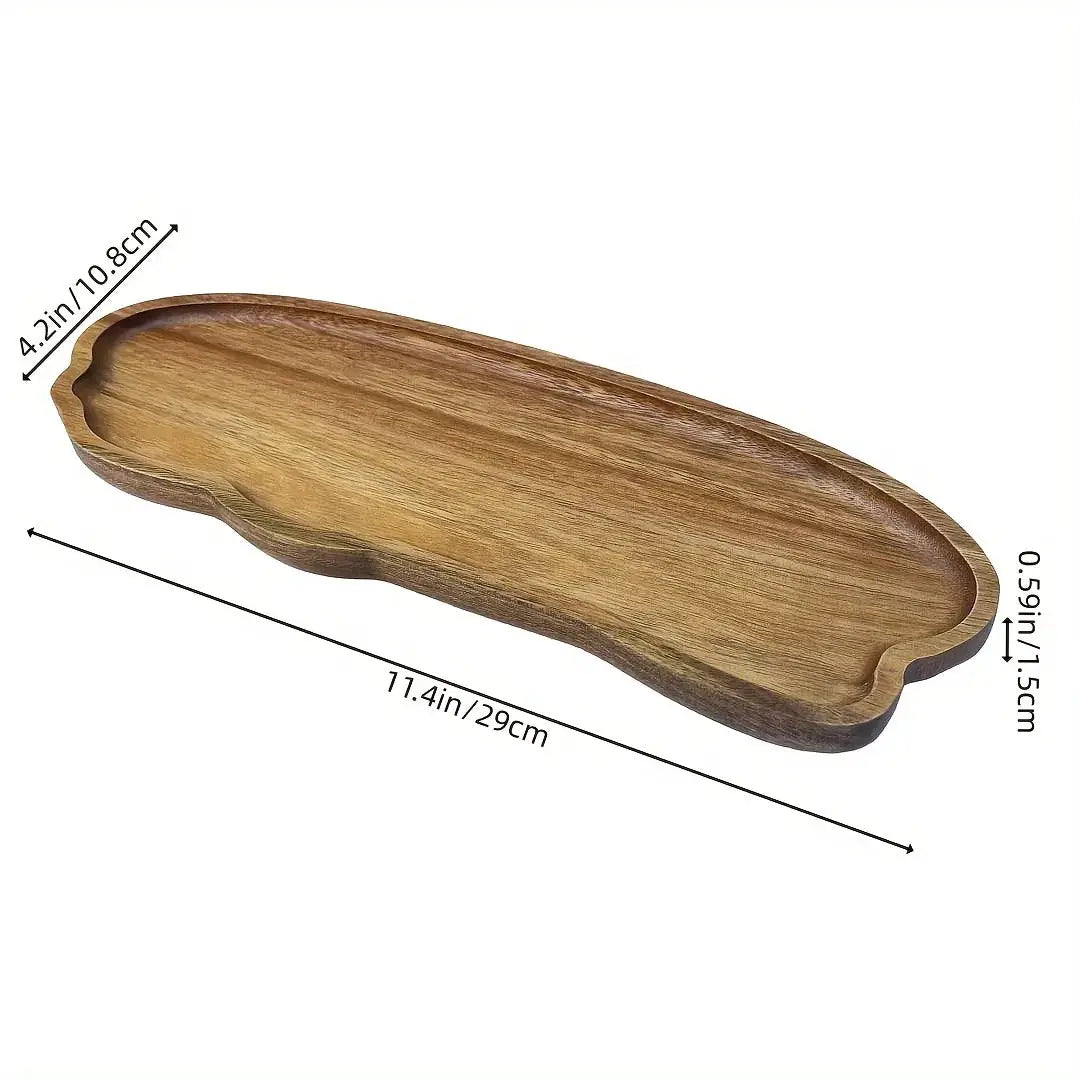 Japanese Solid Wood Fruit Plate Tray Set Multi Size Snack Platter