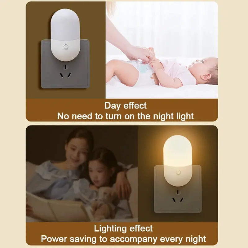 Led Mini Night Light Plug In Eye Protection LED Lamp For Bedside Baby Feeding Living Room Hallway