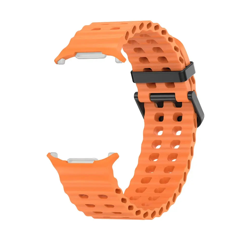NEW Marine Silicone Strap For Samsung watch ultra 47mm Bracelet No Gaps Sport two-tone Band for Galaxy 8 ultra watchband 2030