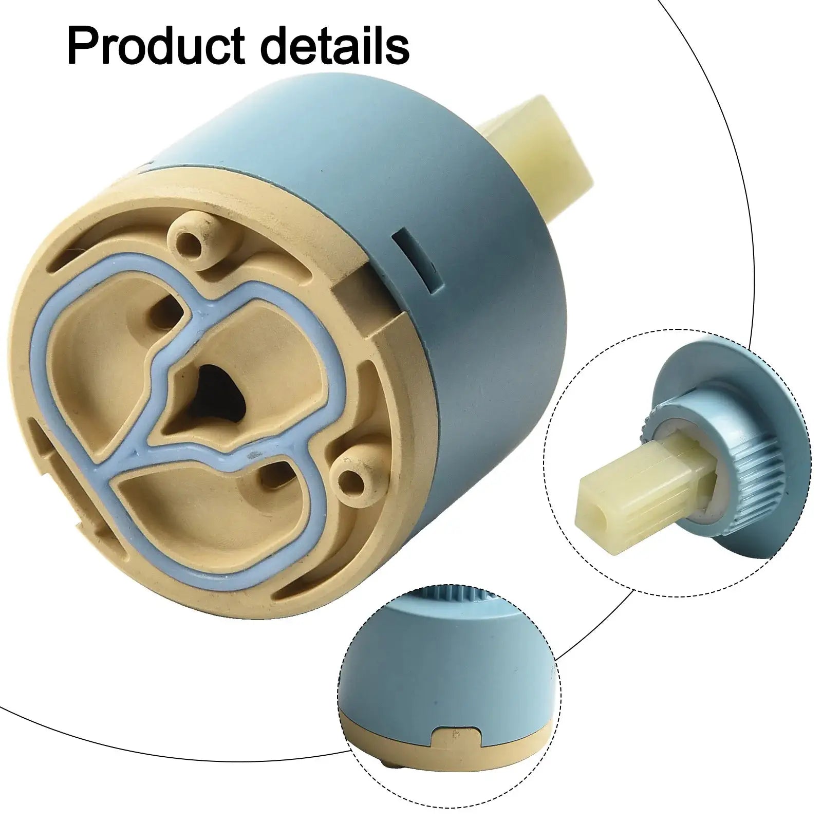 Ceramic tap cartridge by Simples Market; blue-beige spool valve for 35/40mm faucet fittings