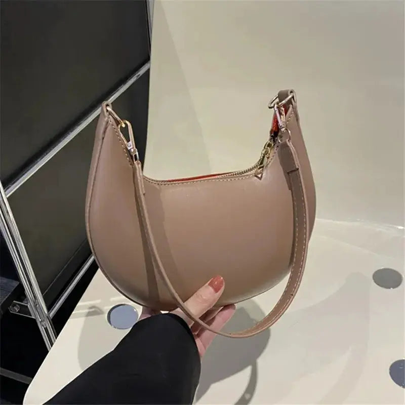FXZ Moon Shaped Luxury Womens Shoulder Bag Premium PU Leather Craftsmanship For Everyday Sophistication