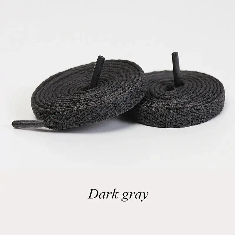 1 pair dark gray flat shoelaces for sneakers, unisex casual wear