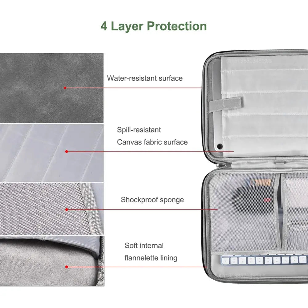 AquaShield Waterproof Tablet Bag Pro Durable Nylon Sleeve Protects iPad Pro and 13 Inch Tablets From Drops and Moisture