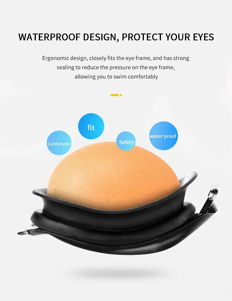 Unisex Adult Swimming Goggles Anti Fog Swim Glasses Adjustable Silicone Strap Waterproof Eyewear