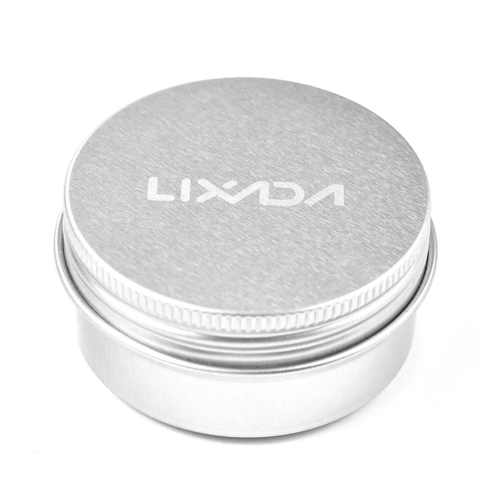 Aluminum mini stove lid with brushed silver finish and ridged edge
