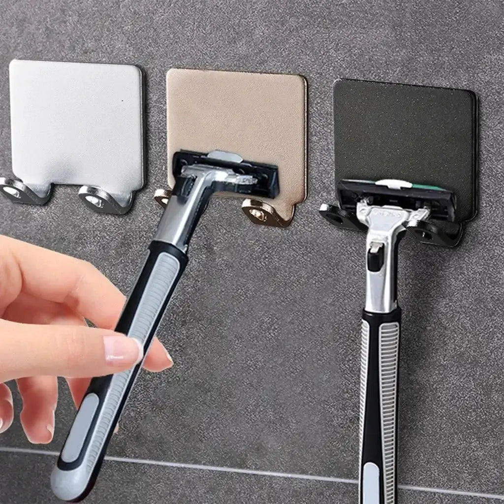 NovaLine Razor Holder Punch Free Wall Mount Stainless Steel Shaving Shelf For Bathrooms