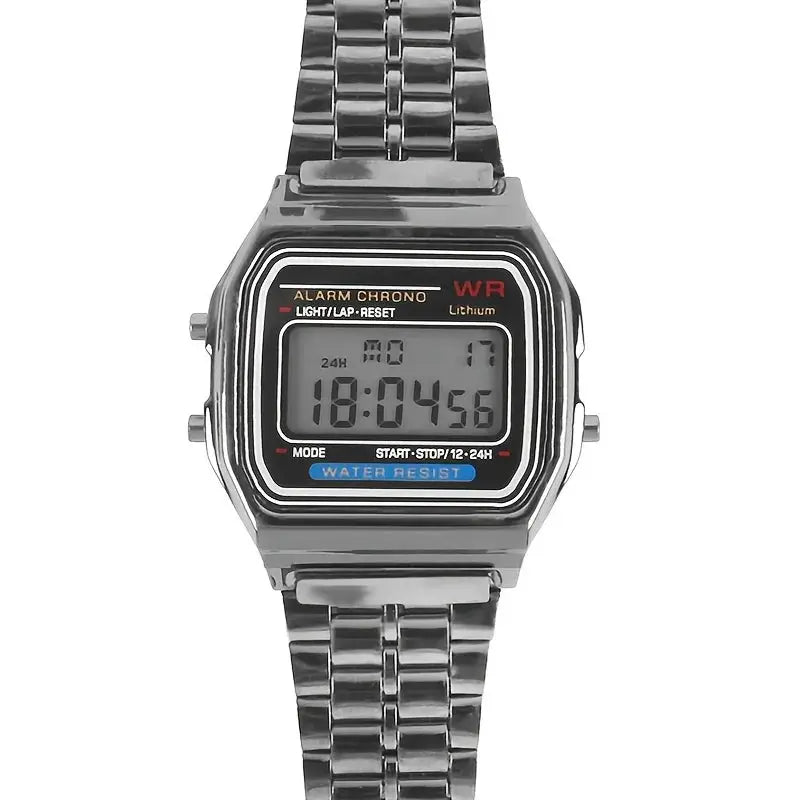 Casio F91W Unisex LED Digital Sports Timepiece With Steel Band Quartz Movement Stopwatch Alarm