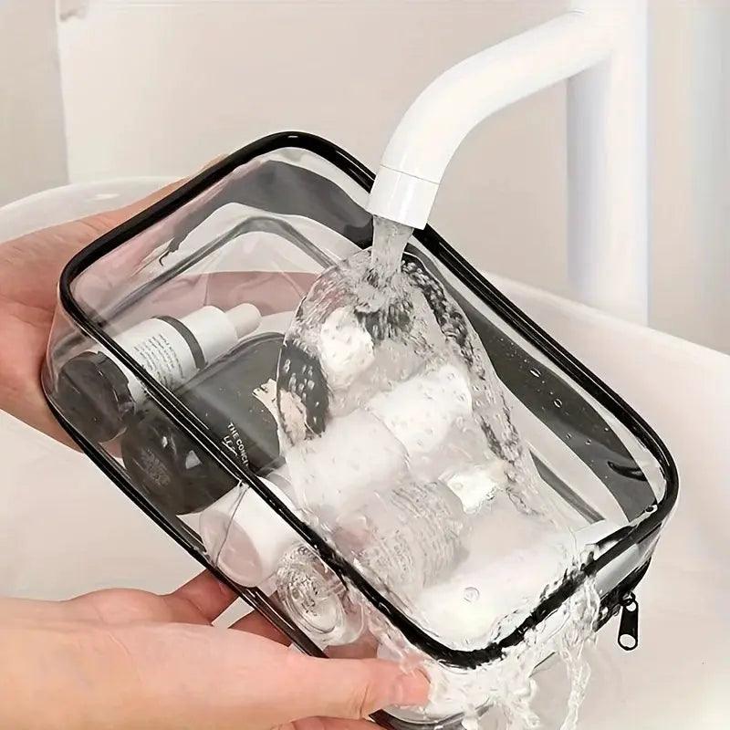 TravelMate Large Capacity Cosmetic Bag Waterproof PVC Organizer For Daily Use And Travel