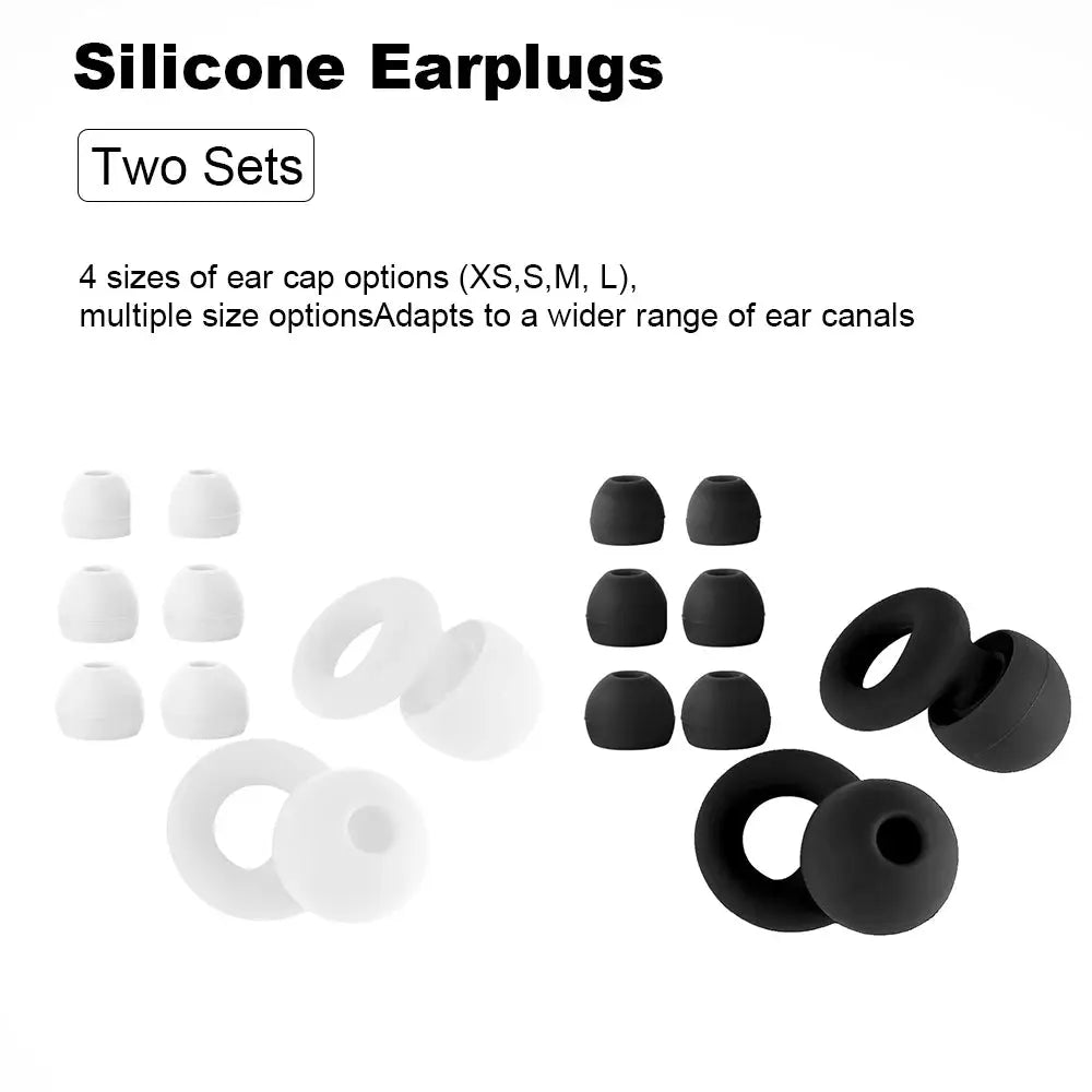 HUAK Quiet Ear Plugs Noise Reduction Reusable Hearing Protection 8 Soft Silicone Ear Tips XS S M L Sleep Swim Work