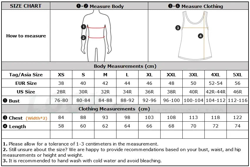 Simples Market men's sleeveless knitted sweater vest size chart with chest and length measurements