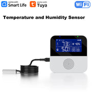 Haozee Tuya Smart WiFi Temperature And Humidity Sensor With Backlit LCD Display Indoor Thermometer Hygrometer