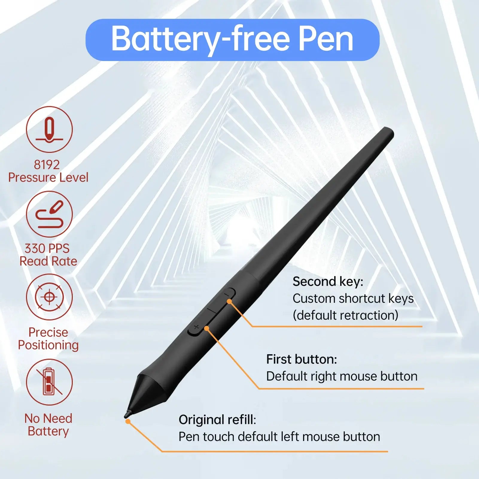 VINSA T1161 graphics drawing tablet with battery-free stylus by Simples Market; ultra-thin black pen, 8192 pressure levels