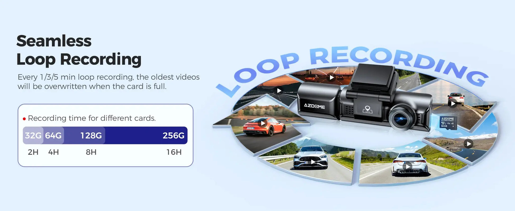 AZDOME M550 Pro dash cam, 4K front DVR with GPS, IR night vision and loop recording