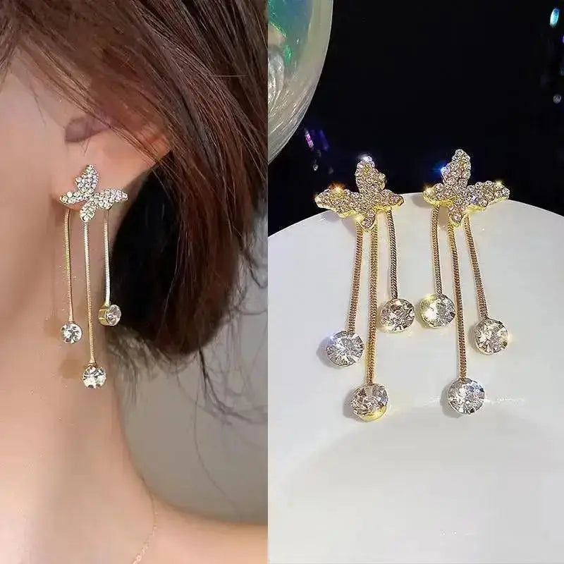 925 Silver Needle Heart Earrings For Women Korean Fashion Crystal Jewelry 2026 Trending Luxury Hoop Earrings