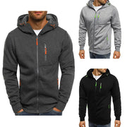 Mens Hooded Zip Front Sweatshirt Long Sleeve Slim Fit Casual Jacket Sportswear Everyday Wear