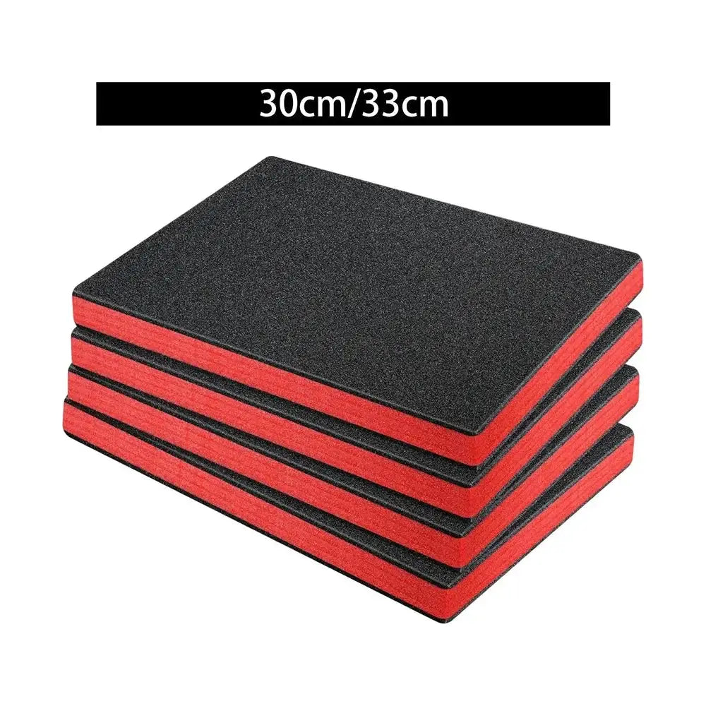 Tool box foam inserts, 4-pack with red-edged black foam cushions (30cm/33cm) Simples Market
