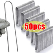 U Type Garden Staples Heavy Duty Fence Stakes Galvanized Lawn Pins Ground Nails For Landscaping