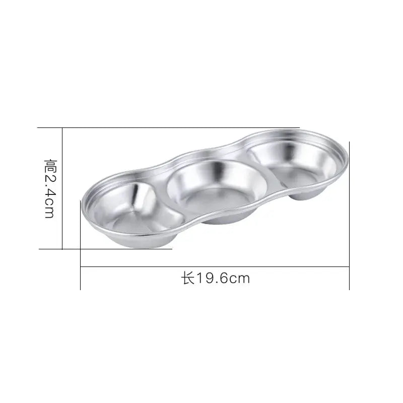 304 Stainless Steel Korean Style Dinner Plate And Gold Dipping Sauce Plate Barbecue Tableware Multi Functional Set