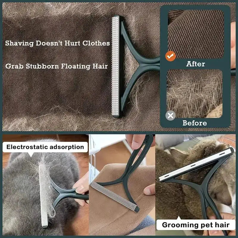 Simples Market silicone double-sided pet hair remover for clothes, furniture and carpets