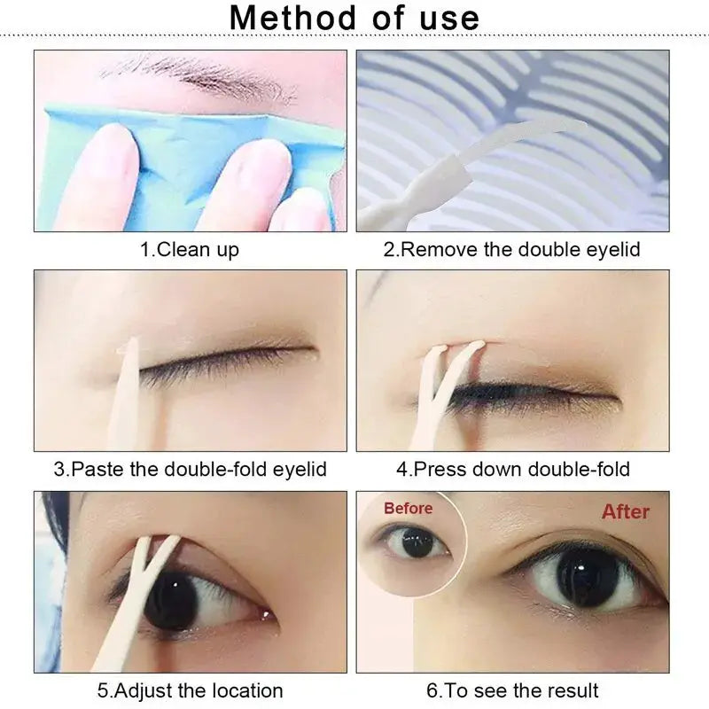 240 Pcs Double Fold Eyelid Tape Stickers Lace Clear Beige Self Adhesive Natural Eye Makeup Kit With Tool