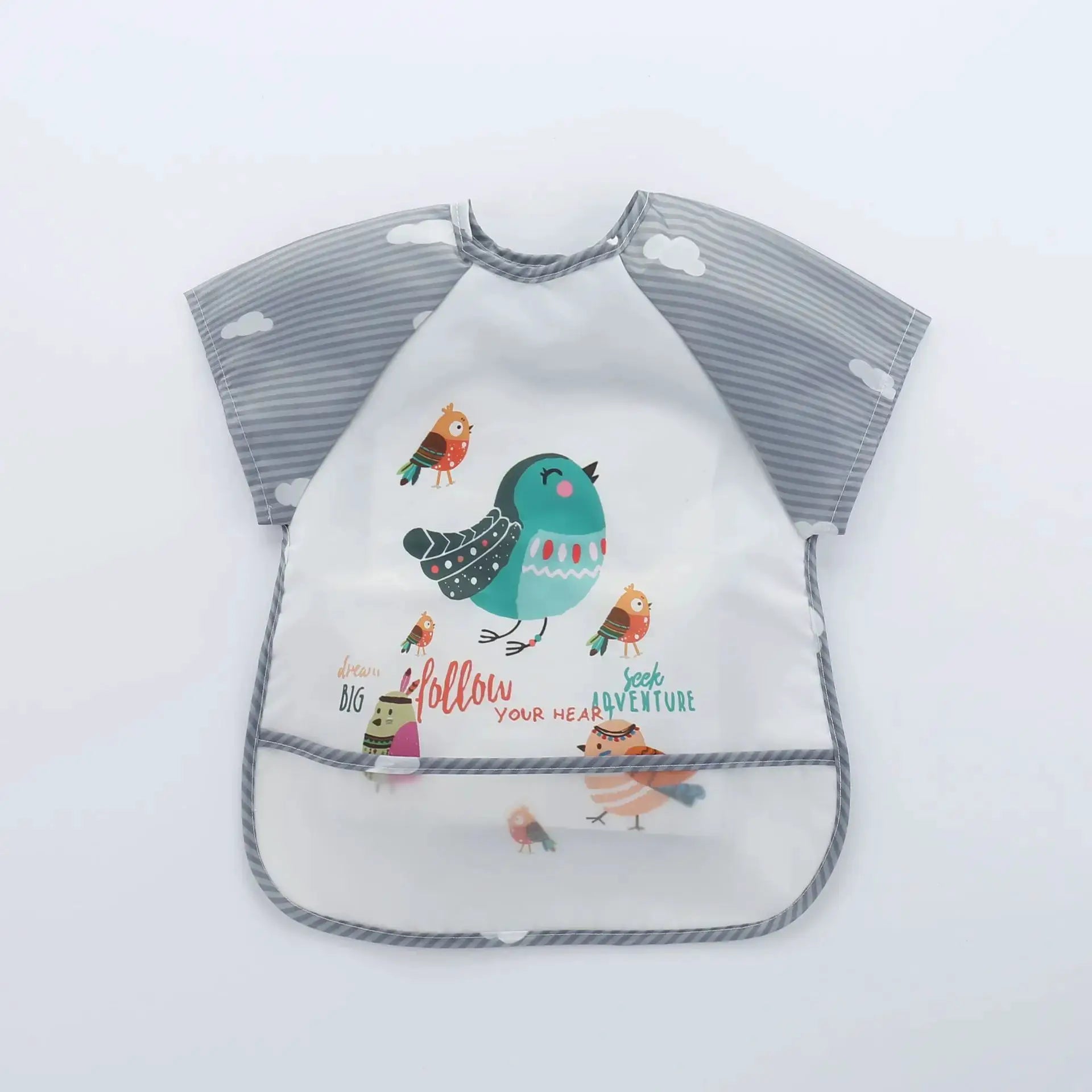 Waterproof EVA Full Sleeve Baby Bibs For Kids Long Sleeve Feeding Smock Apron Eating Breastplate Infant Clothing