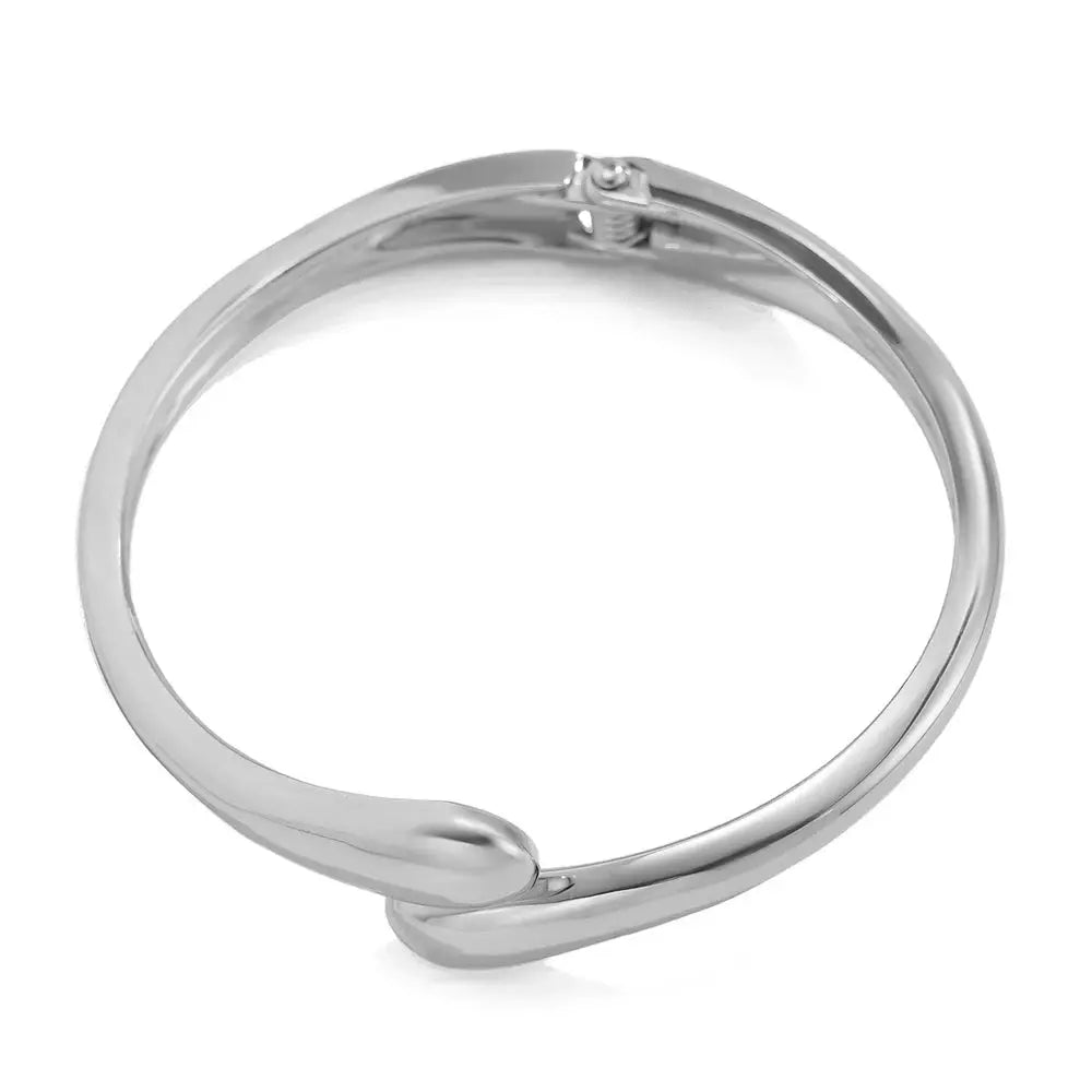 Wide Metal Bangle Ring For Women Thick Irregular Twisted Chunky Gold And Silver Color Waterdrop Open Wrist Cuff Bracelet - Simples Market