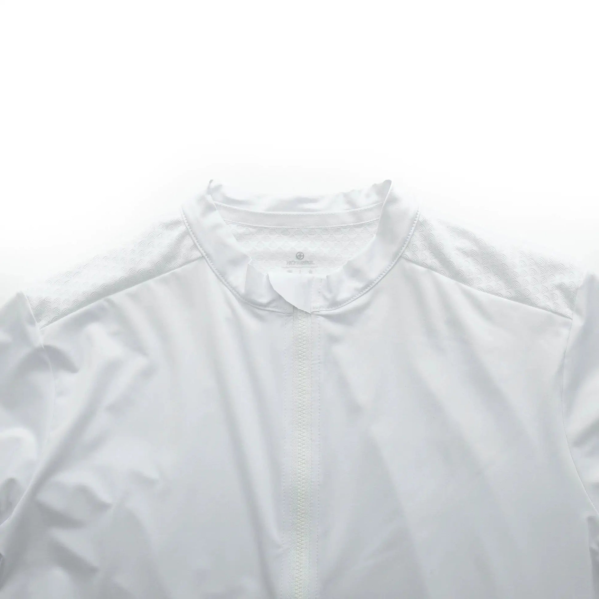 Cycling jersey, Simples Market YKYWBIKE men's white long-sleeve with textured shoulders and front zipper.