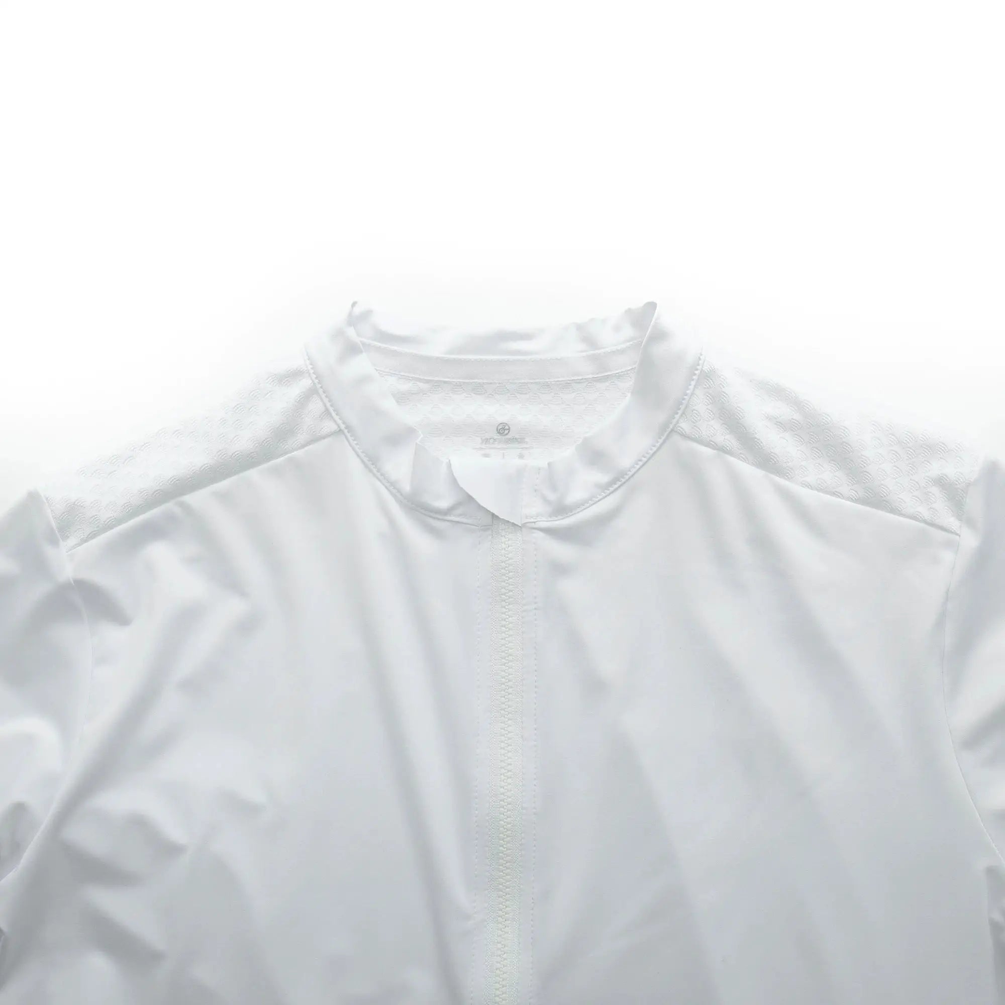 Cycling jersey, Simples Market YKYWBIKE men's white long-sleeve with textured shoulders and front zipper.