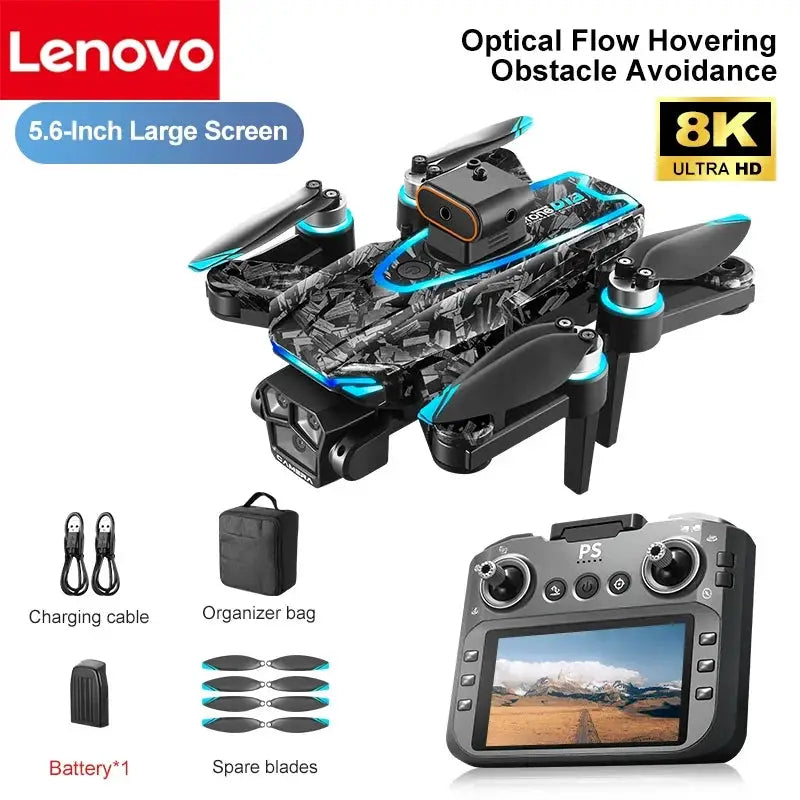 Lenovo D13 GPS Drone 8K Triple Camera Remote Control With Optical Flow Obstacle Avoidance Brushless Motors Screen