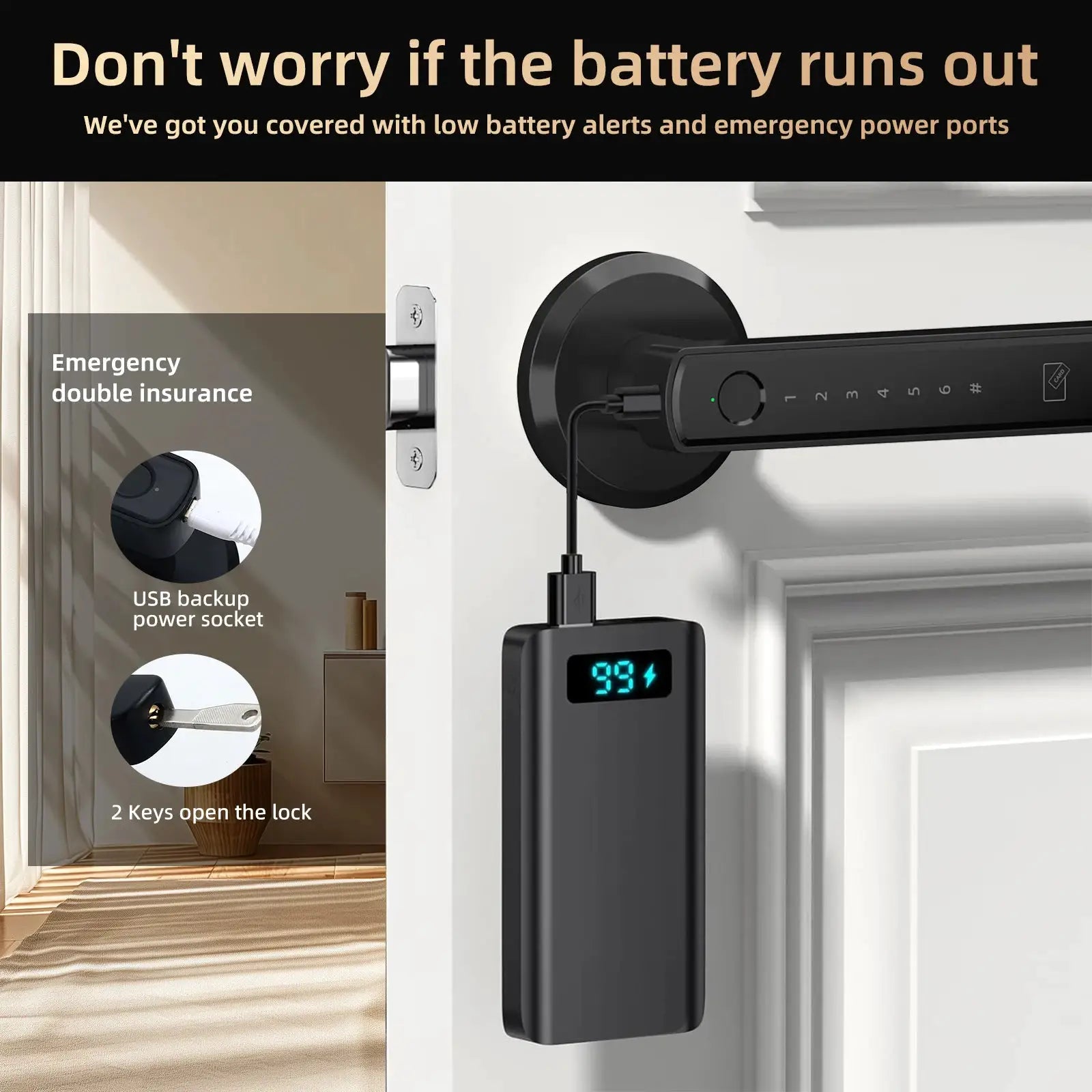 Viladepot D6 Smart Lock With Fingerprint App Control Door Lock And Electronic Touchscreen Keypad