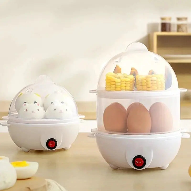 Multifunctional Electric Egg Boiler And Steamer With Double Layer Basket Poacher Breakfast Maker For Kitchen