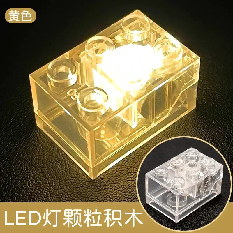 Rectangular 2x3 Building Block LED Light With Seven Color Transparent Illumination For Playroom Decor