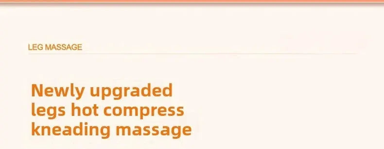 Leg massage device banner with headline Newly upgraded legs hot compress kneading massage