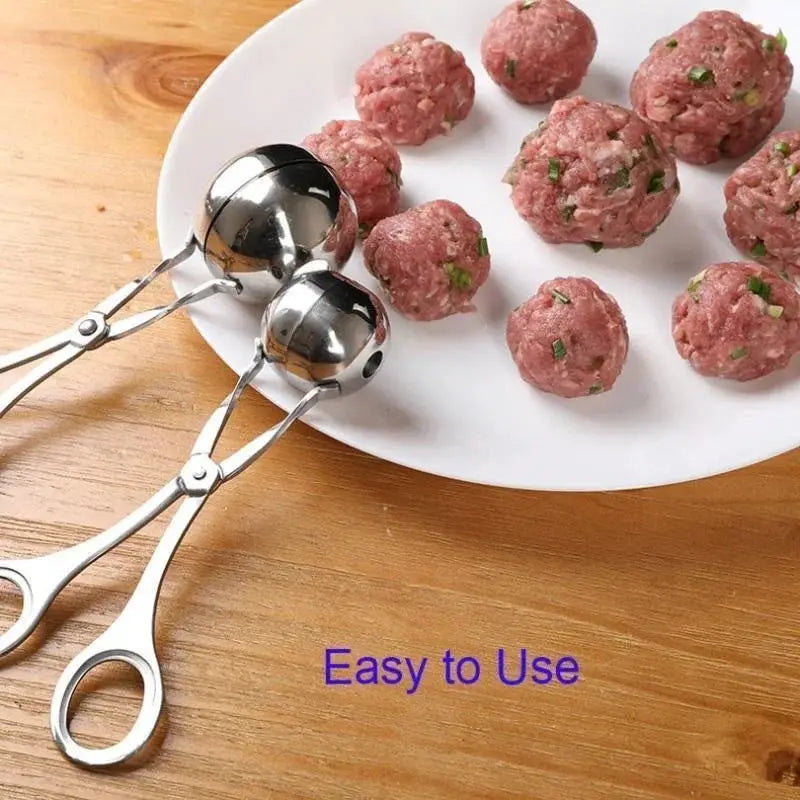 Stainless Steel Meatball Maker Tool With Round Rice Ball Shaper Nonstick Mold Kitchen Gadget