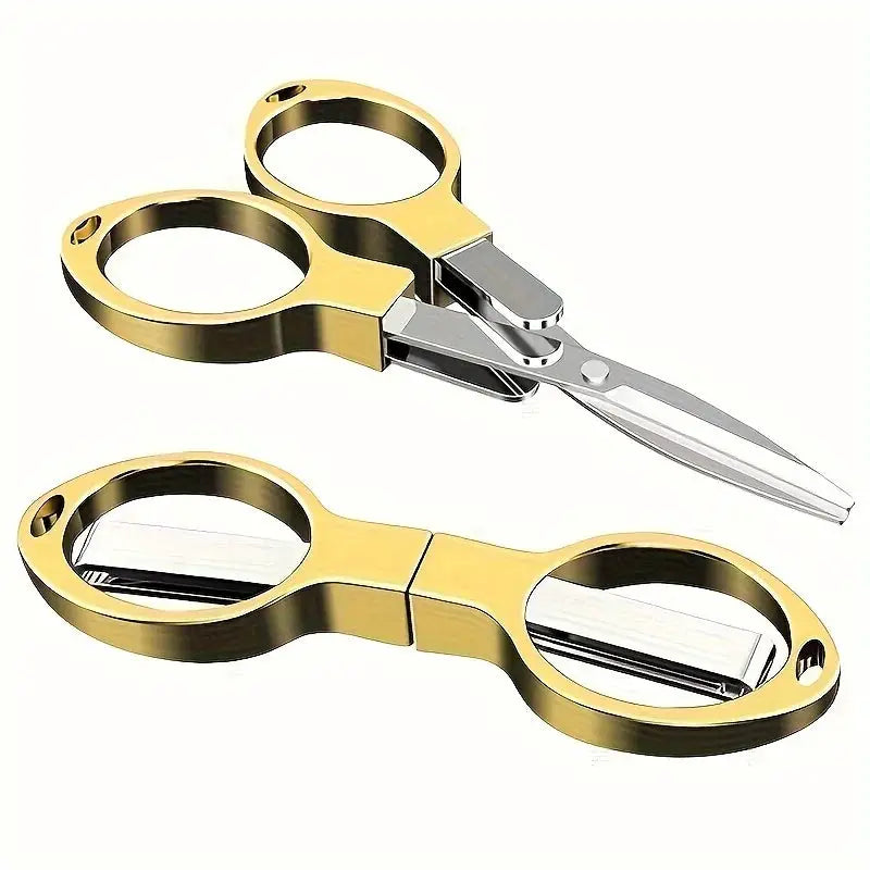 1 Piece Versatile Stainless Steel Folding Scissors Retractable Portable for Travel Outdoor Daily Needs