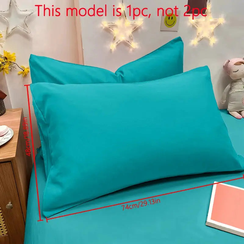 Pillowcase, teal matte finish, 1-piece soft bedroom bedding cover for standard pillow