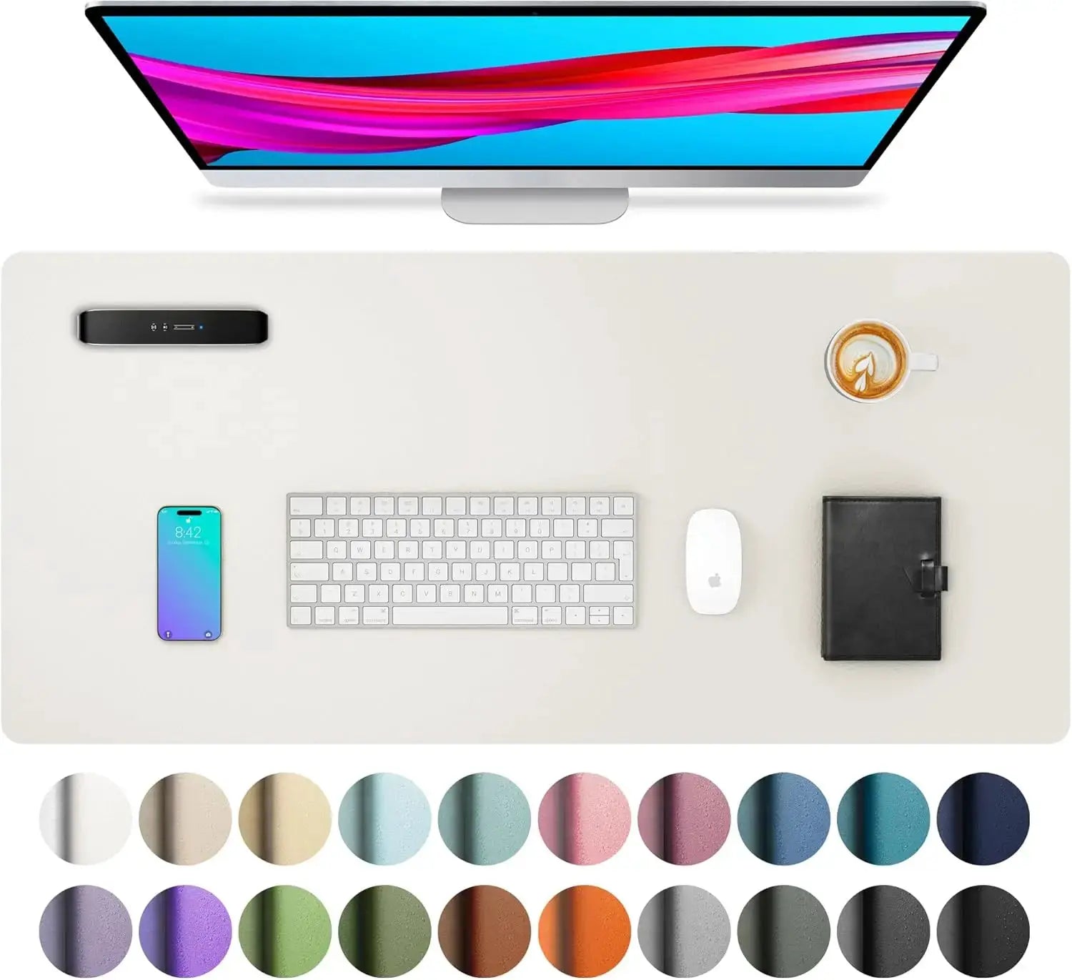 Large Waterproof PU Leather Desk Mat And Mouse Pad For Home Office Gaming Desk Pad With Non Slip Backing