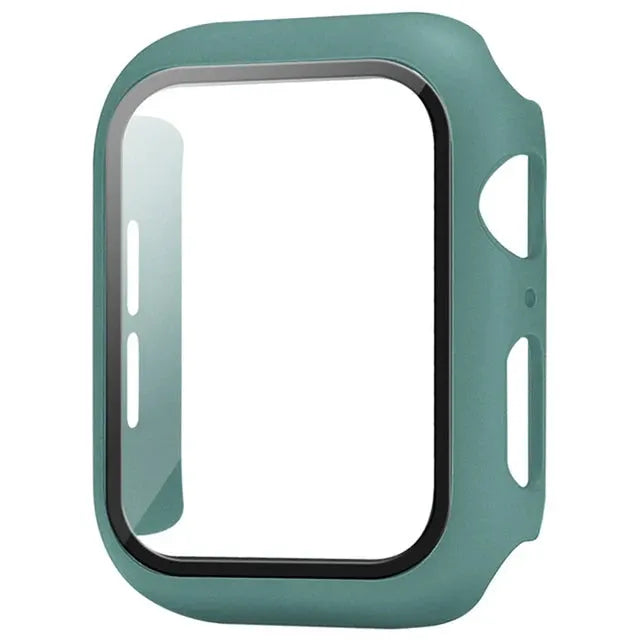 Simples Market Apple Watch glass screen protector and protective case in teal for 40–46mm models