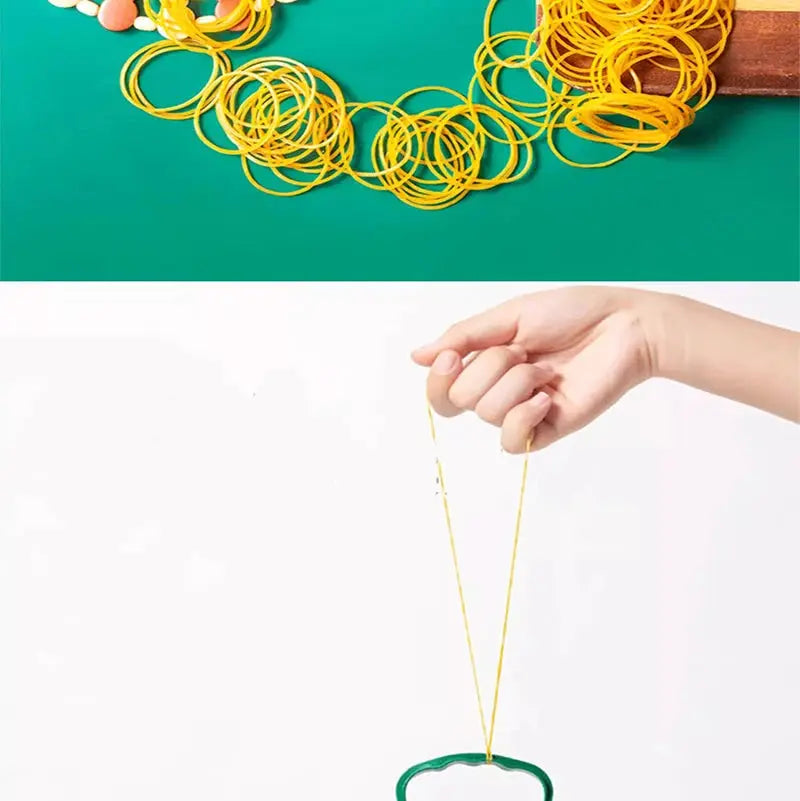 Simples Market yellow rubber bands set; bright elastic bands shown in a bundle.